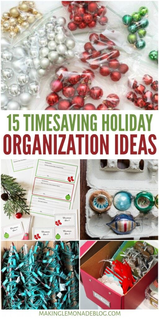 15 Christmas organization tips collage