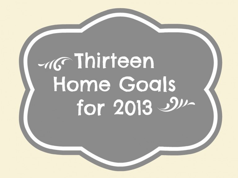 Thirteen Home Goals for 2013
