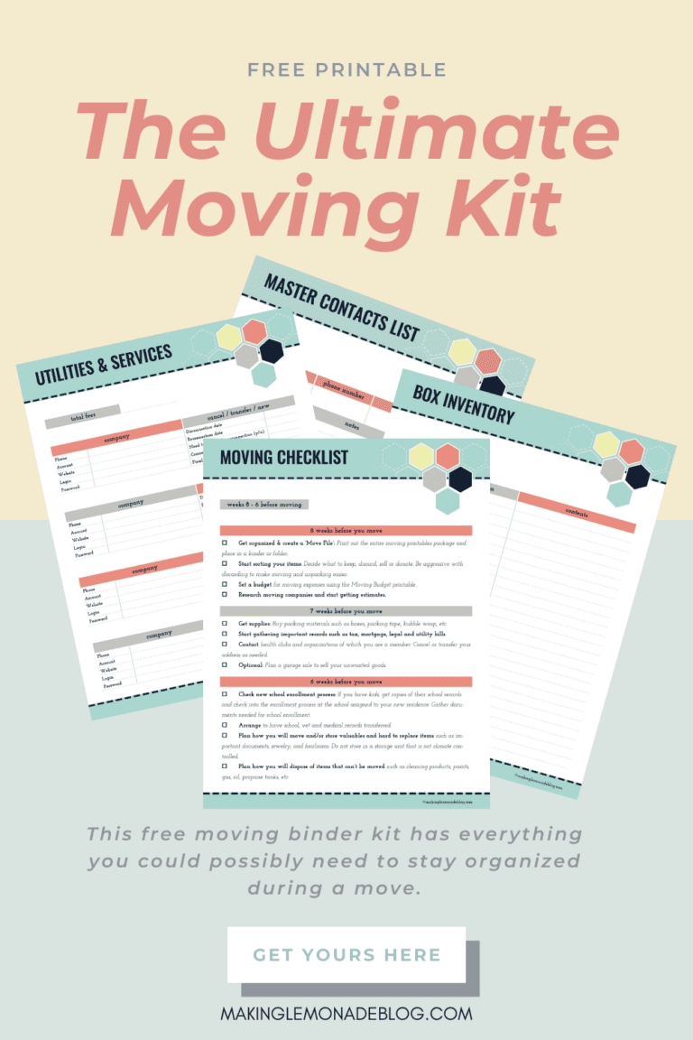 Ultimate Collection of Moving Printables (FREE Printable Moving Binder!)