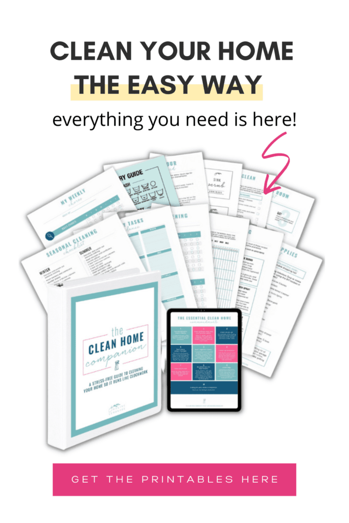 printables to keep your home cleaner in less time with cleaning schedules and checklists