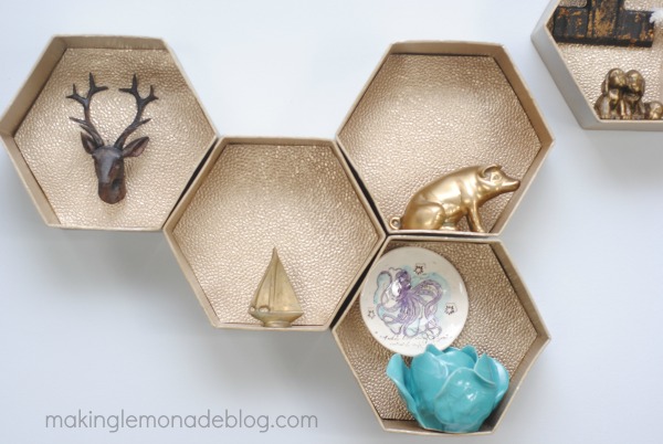 DIY Hexagon Wall Shelves- the EASY way!