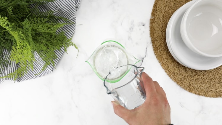 Filling a plastic bag with water