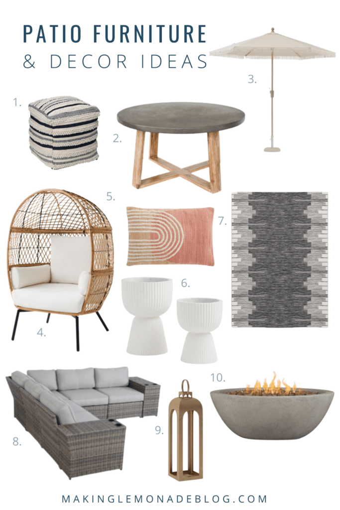 collage of patio ideas