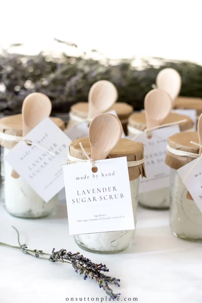 cute jars of lavender salt scrub