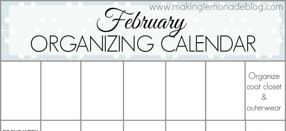 Free Printable February Organizing Calendar