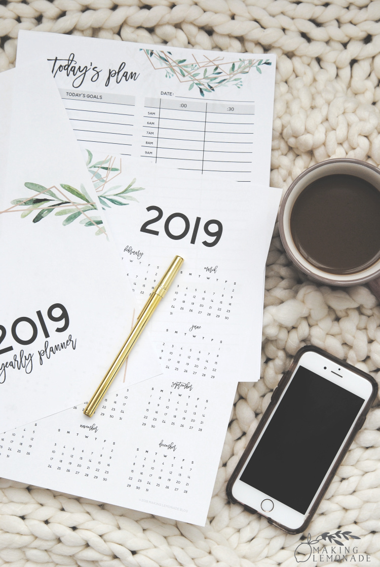 Get Organized with our Free Printable 2019 Planner!