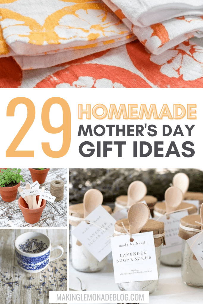 collage of beautiful and creative DIY homemade Mother's Day gift ideas that she'll actually want