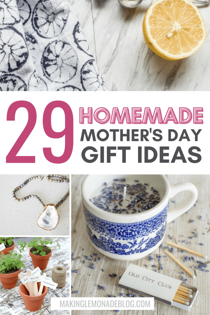 collage of beautiful and creative DIY homemade Mother's Day gift ideas that she'll actually want