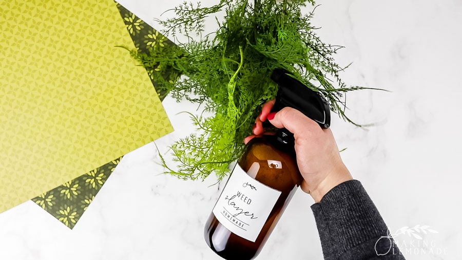 homemade weed killer spray with free printable cleaning label