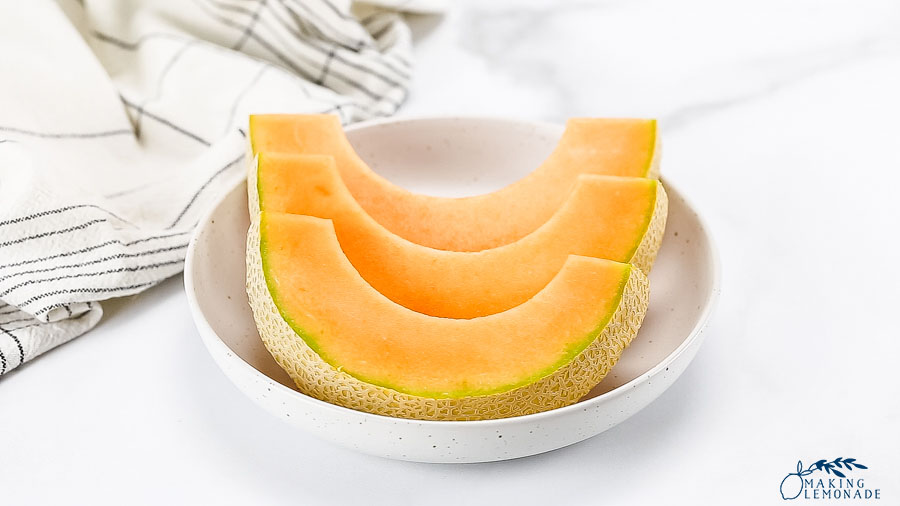 sliced melon on counter