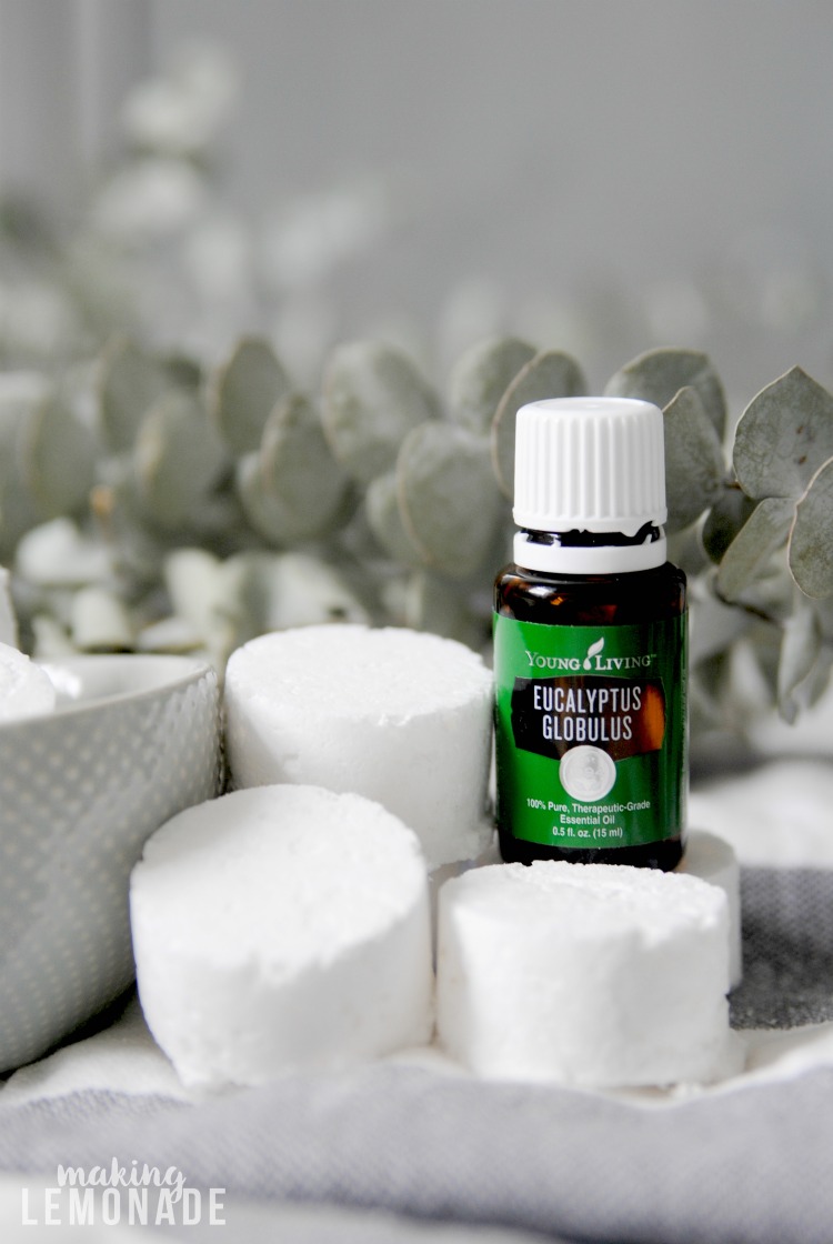 eucalyptus oil with shower steamers