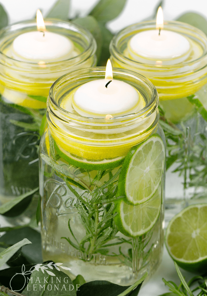 lemon lime luminaria in mason jar