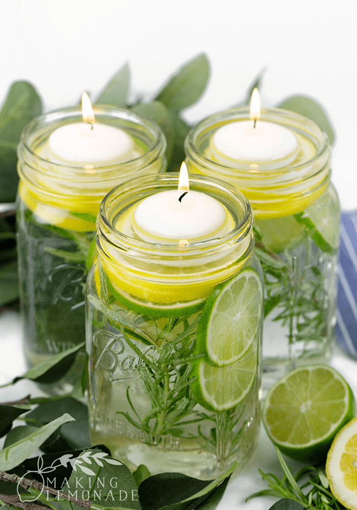 lemon lime luminaria in mason jar