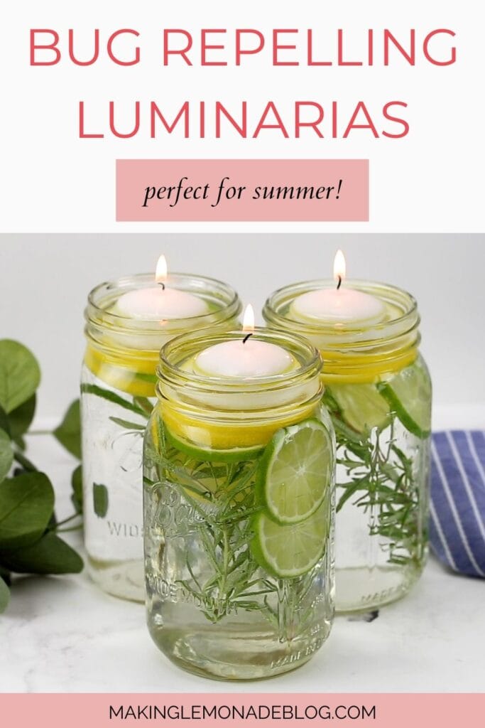 mason jar luminarias with floating candles