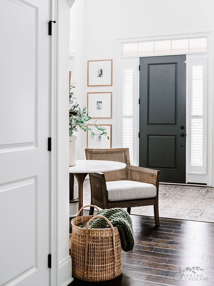 chair and table in entrywayy