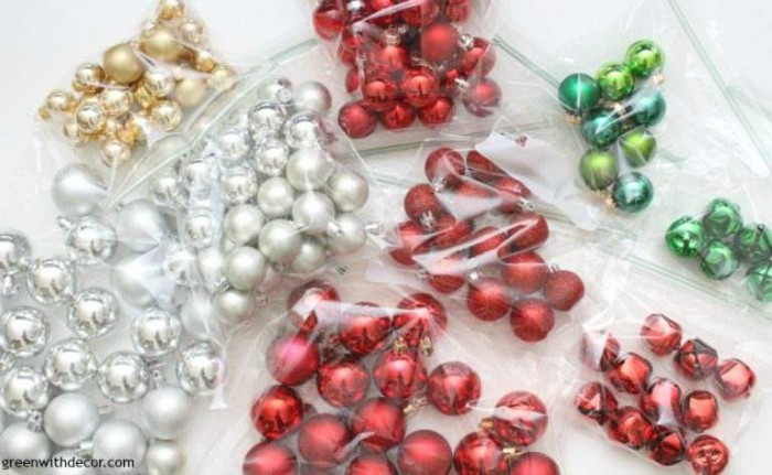 plastic bag ornament storage