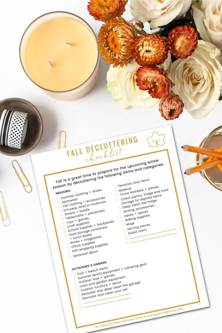 What to Declutter this Season (Printable Fall Decluttering Checklist)