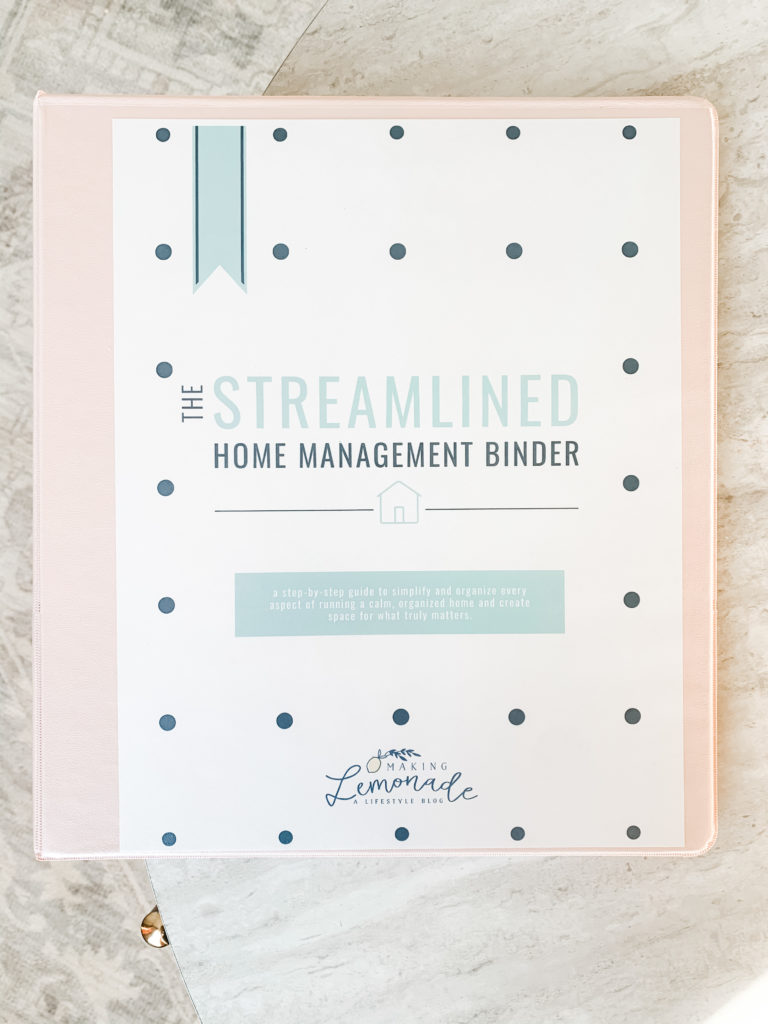 streamlined home binder on table
